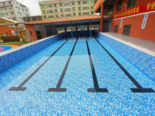 乐平学校钢结构拼装游泳池防水胶膜泳池项目
